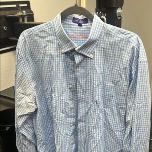 Alan Flusser Blue Casual Button Down Shirt